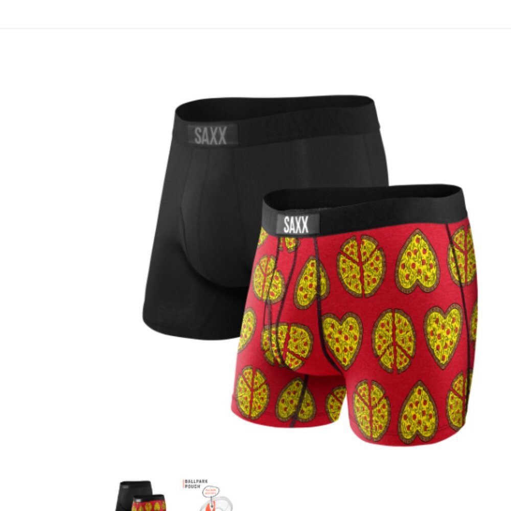 Saxx ULTRA 2 pack Boxer Briefs Ultimate Comfort Black & Piece Love